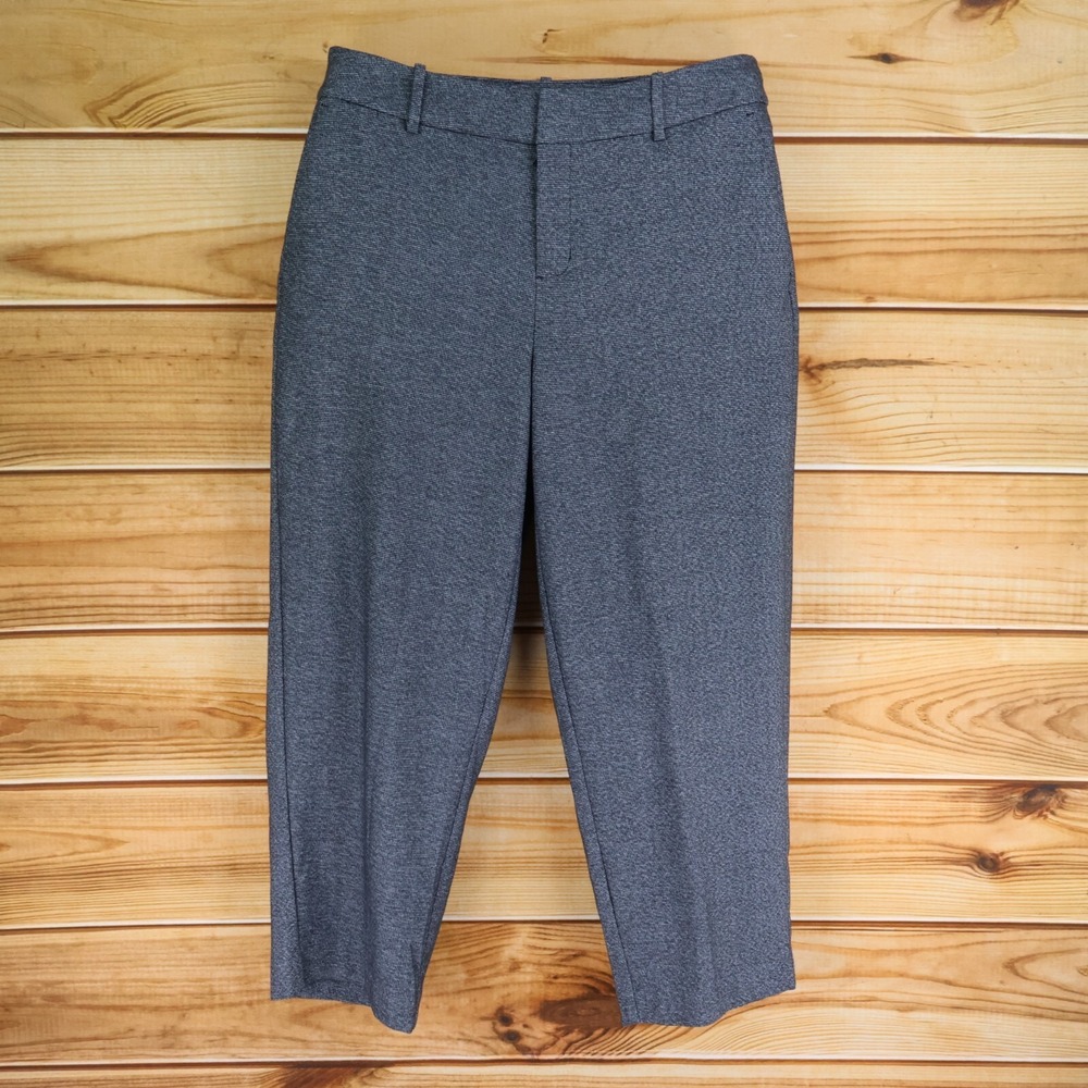 A New Day Dress Pants Stretch Womens Size 12 Gray Heathered Pockets Straight Leg